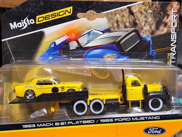 Maisto 1:64 1953 Mack B61 Flatbed/ 9165 Ford Mustang