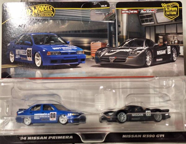 Hotwheels Car Culture 2 pack Nissan Primera en Nissan R390