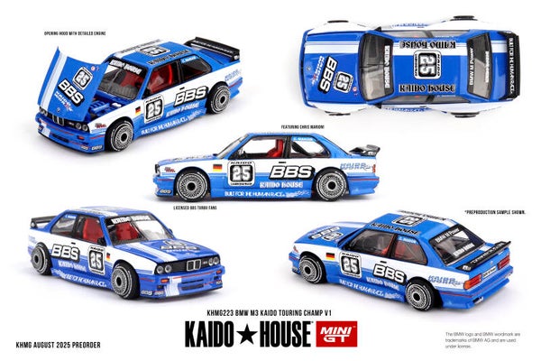 Mini GT 1/64 - BMW M3 Kaido Touring Champ V1 GEOPEND GEEN CHASE Mgt466