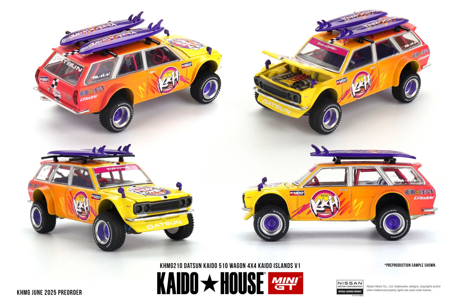 Mini GT 1/64 - Datsun KAIDO 510 Wagon 4x4 Kaido ISLANDS V1 Mgt390