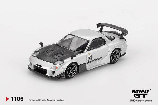 Mini GT 1/64 - Mazda RX-7 RE-Amemiya Silver Metallic Mgt446