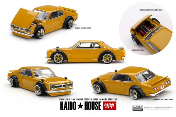 Mini GT 1/64 - Nissan Skyline GT-R Kaido street V2 GEOPEND GEEN CHASE Mgt453