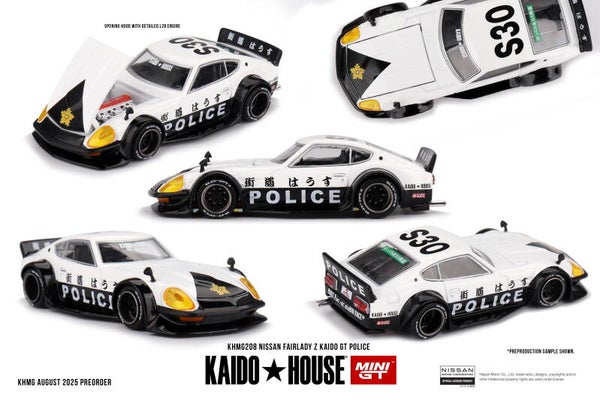 Mini GT 1/64 - Nissan Fairlady Z Kaido GT Police GEOPEND GEEN CHASE Mgt464
