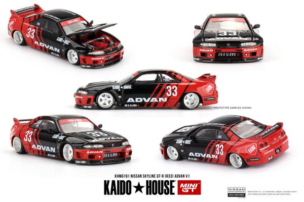 Mini GT 1/64 - Nissan Skyline GT-R Kaido ADVAN GEOPEND GEEN CHASE Mgt475