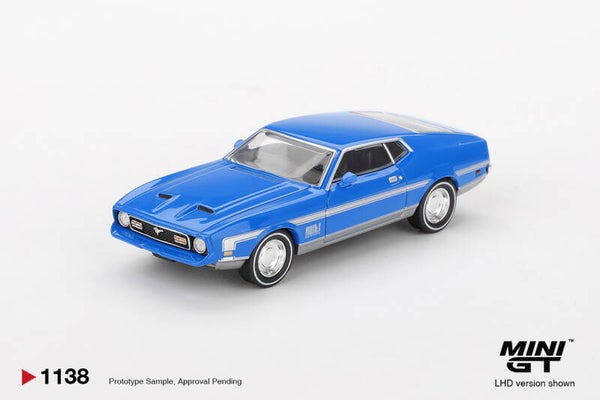Mini GT 1/64 - Ford Mustang Mach1 Grabber blue Mgt485