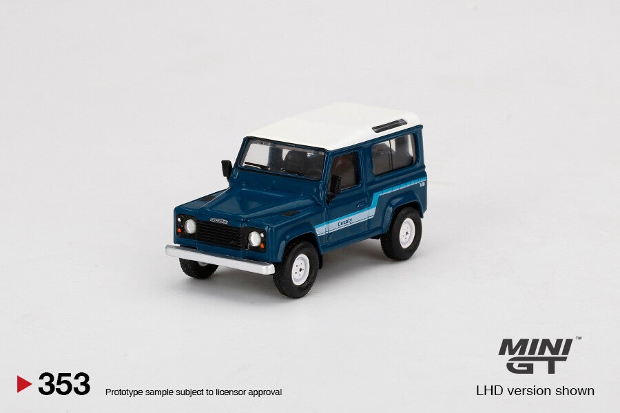 Mini GT 1/64 - Land Rover Defender 90 County Wagon Stratos Blue Minigt035a