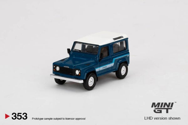Mini GT 1/64 - Land Rover Defender 90 County Wagon Stratos Blue Minigt035a