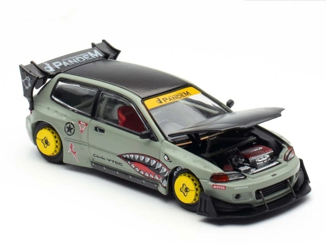 Pop Race 1/64 - Civic Pandem EG6 Indonesia  Car Expo 2025 GEOPEND GEEN CHASE 1:64 Pop148