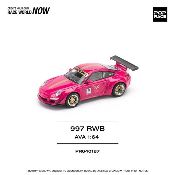 Pop Race 1/64 - Porsche 997 RWB Pink 1:64 Pop151
