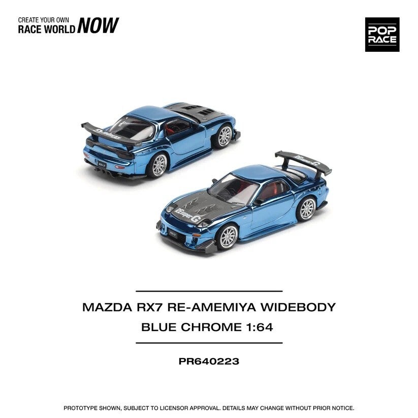 Pop Race 1/64 - Mazda RX7 RE-Amemiya Blue 1:64 Pop159