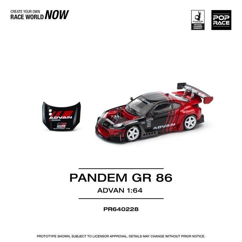 Pop Race 1/64 - Toyota GR86 Pandem ADVAN 1:64 Pop160
