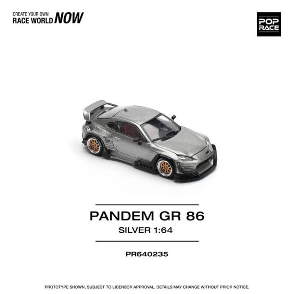 Pop Race 1/64 - Toyota GR 86 Pandem Grey 1:64 Pop163