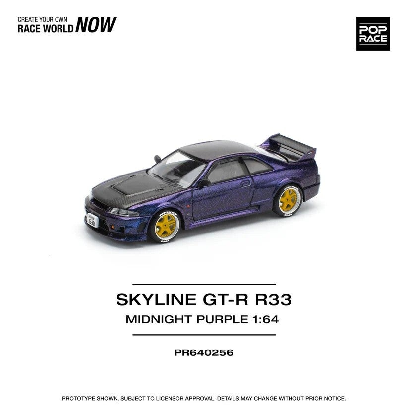 Pop Race 1/64 - Nissan Skyline GT-R R33 Purple 1:64 Pop168