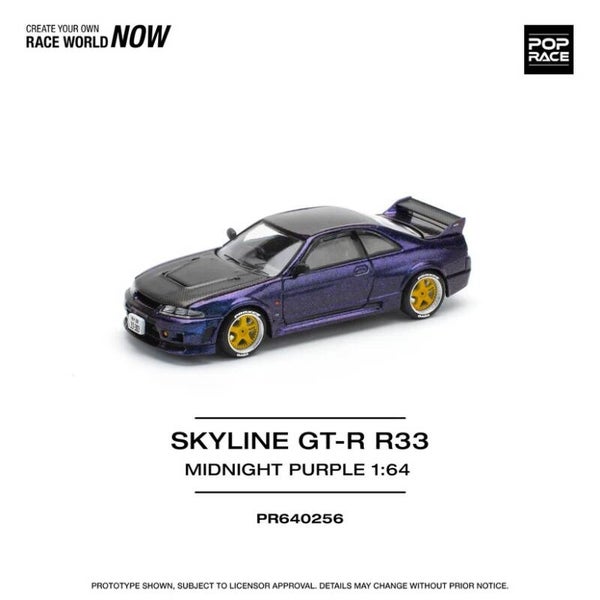 Pop Race 1/64 - Nissan Skyline GT-R R33 Purple 1:64 Pop168