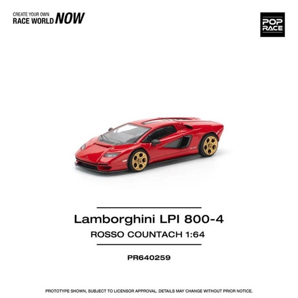 Pop Race 1/64 - Lamborghini Countach LPI 800-4 Red 1:64 Pop170