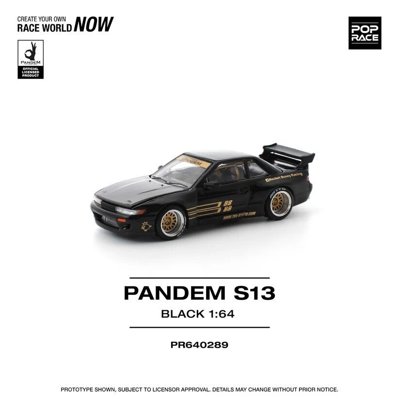 Pop Race 1/64 - Nissan S13 Pandem Black 1:64 Pop172