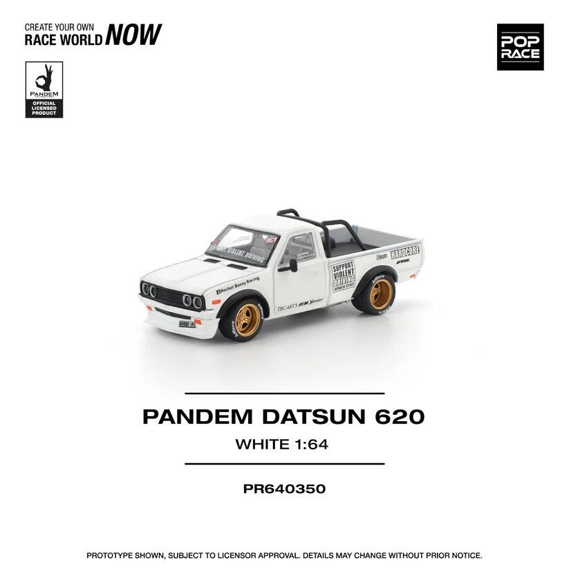 Pop Race 1/64 - Datsun 620 PANDEM White 1:64 Pop176
