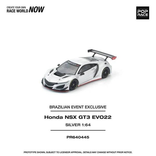 Pop Race 1/64 - Honda NSX GT3 Evo22 Grey 1:64 Pop177