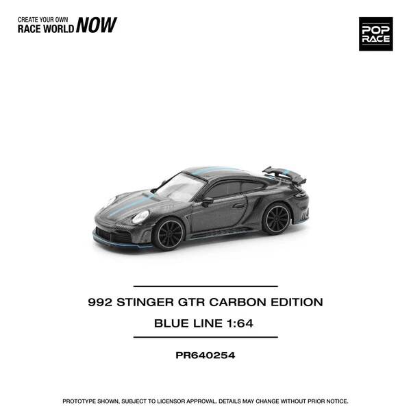 Pop Race 1/64 - Porsche 992 Stinger GTR Black 1:64 Pop187