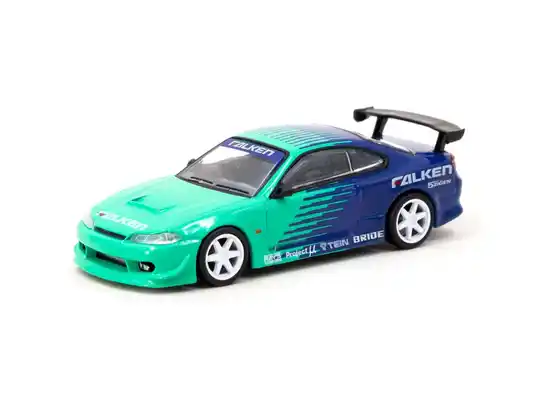 Tarmac Works 1/64 - VERTEX Nissan Silvia (S15) FALKEN GEOPEND GEEN CHASE Tar015