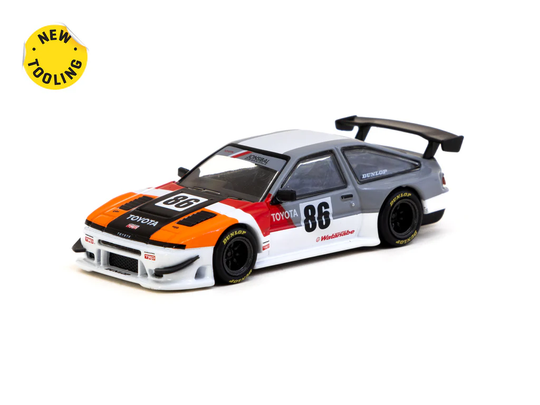 Tarmac Works 1/64 - Toyota Sprinter Trueno AE86 Widebody GEOPEND GEEN CHASE Tar079