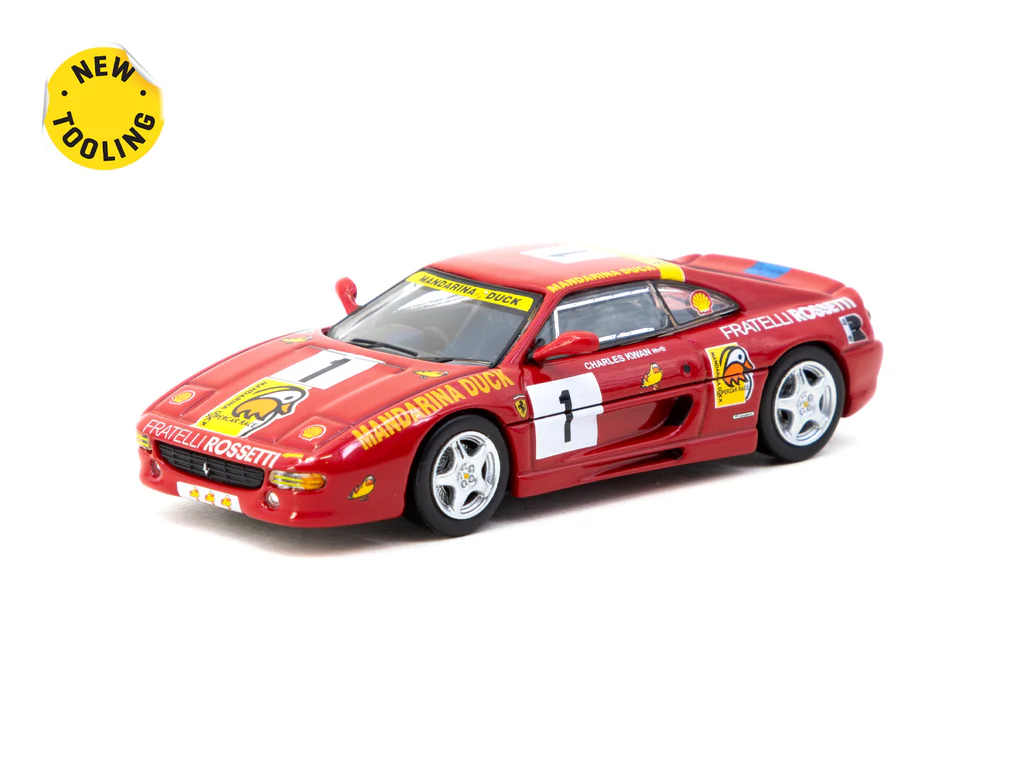 Tarmac Works 1/64 - Ferrari F355 Challenge Macau Super Car Race 1994 Winner #01 Charles Kwan Special Edition Tar105