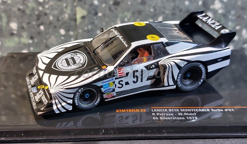 Ixo sport 1:43 - Lancia Beta Montecarlo Turbo #51 wit / zwart V1007