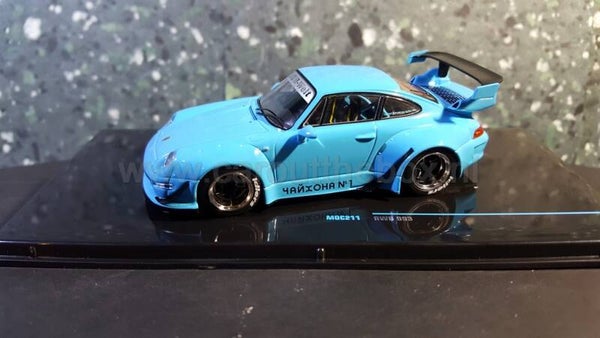 Ixo auto 1:43 - Porsche RWB 993 blauw V348