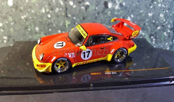 Ixo sport 1:43 - Porsche RWB 964 #17 Rood/geel V791
