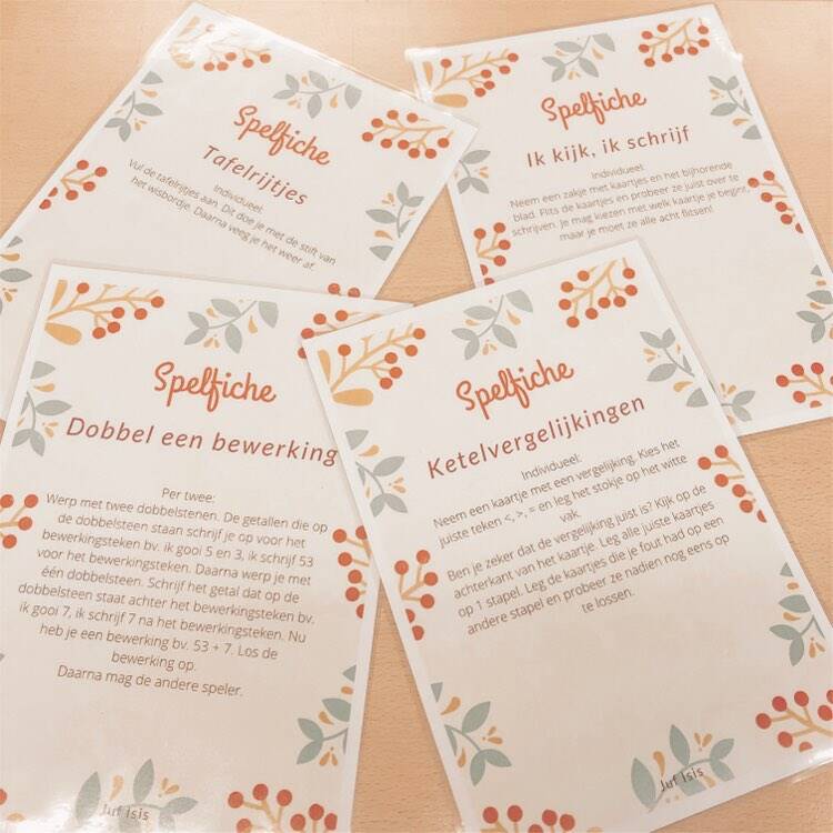 juf isis, vierde leerjaar, lager onderwijs, spelend leren, klasmanagement, spelfiches, zelfstandig werk