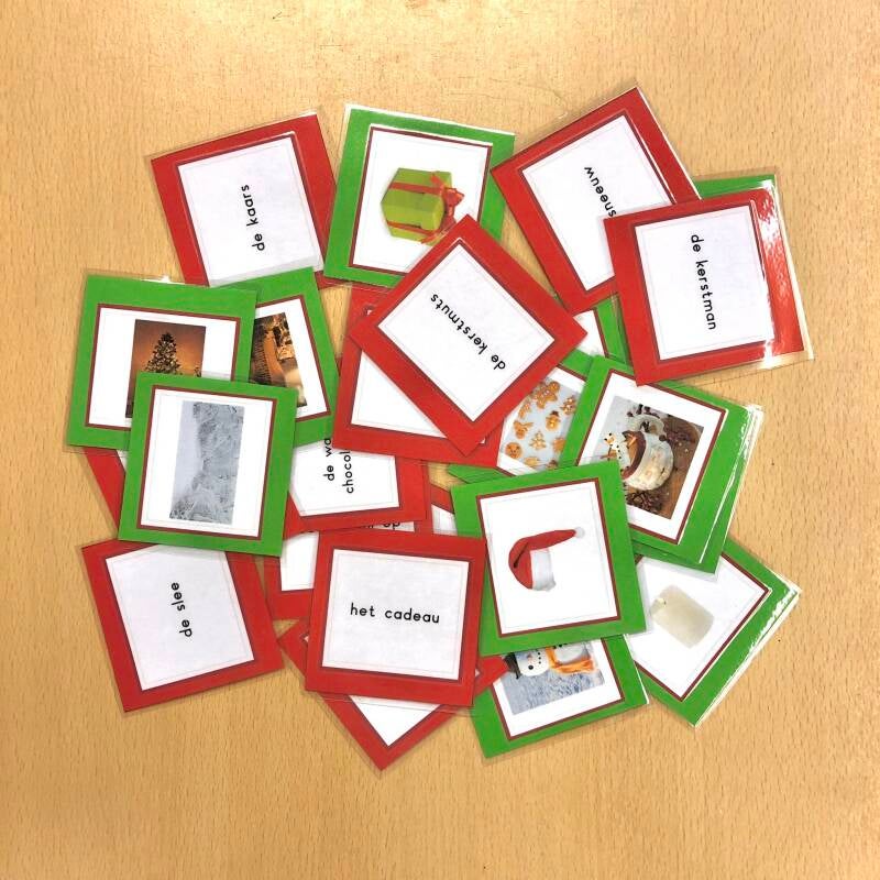 juf isis, vierde leerjaar, lager onderwijs, spelend leren, memory kerst
