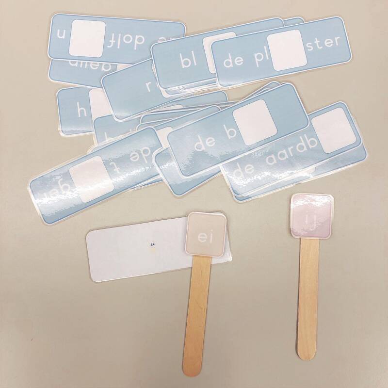 juf isis, vierde leerjaar, lager onderwijs, spelend leren, ijsstokjes, spellingsregels oefenen, ei of ij