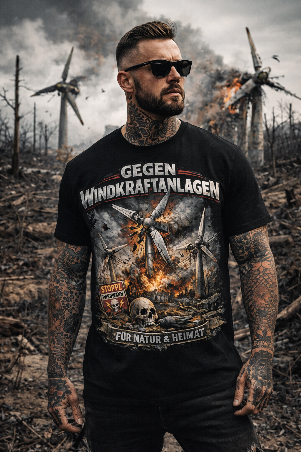 Gegen Windkraftanlagen/ Premium Shirt