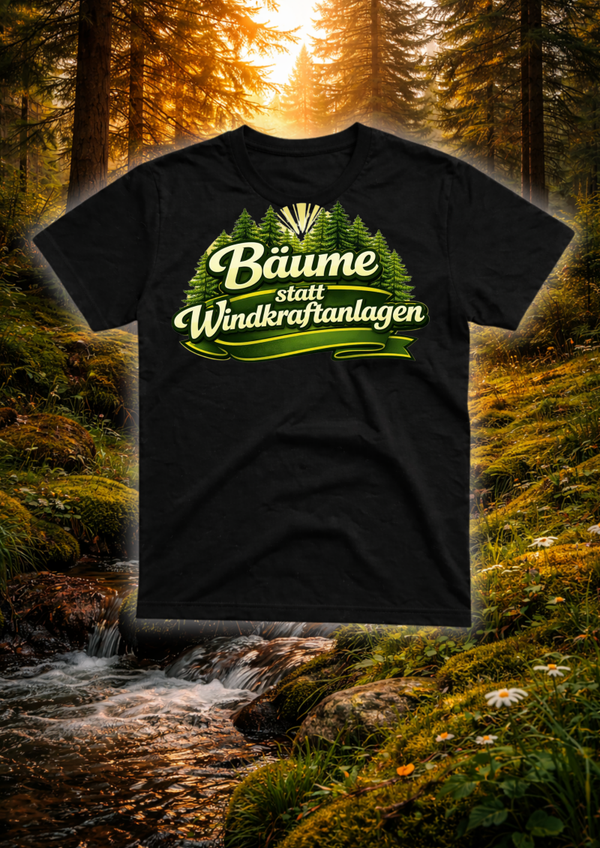 T-Shirt Bäume statt Windkraftanlagen