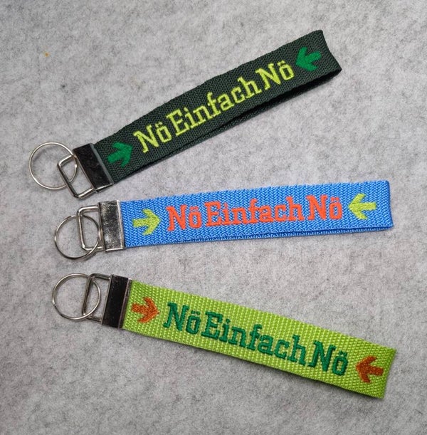 Schlüsselanhänger, Nö Einfach Nö ,vers. Farben , bestickt