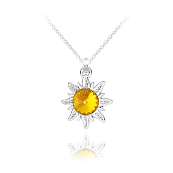 Collier Soleil en Argent et Cristal