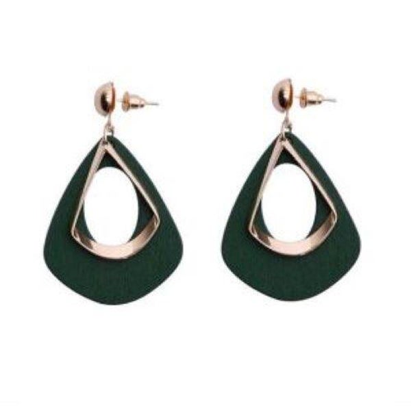 Boucles d'oreilles fantaisie femme vert
