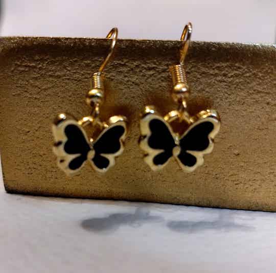 Boucles d'oreilles papillons doré