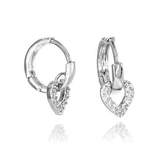 boucle d'oreille argent coeur