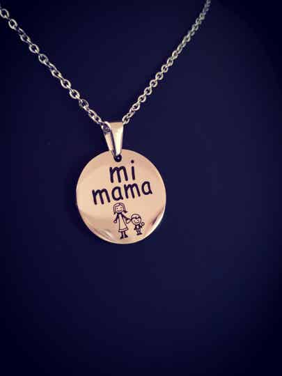 Collier mi mama argenté