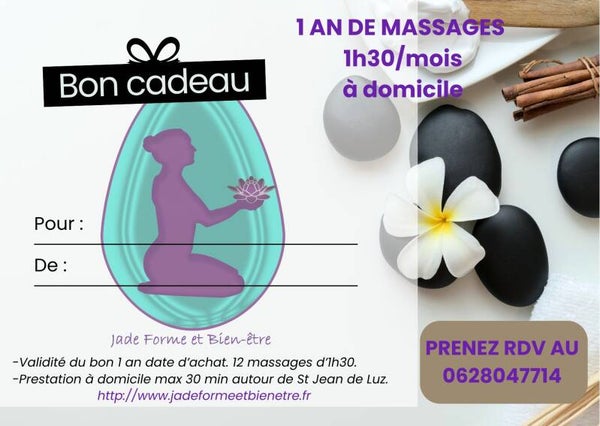 1 AN de Massages / 12 massages d'1h30