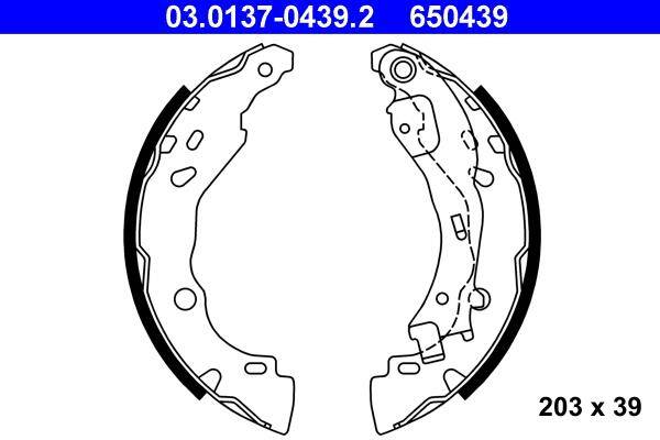 ATE 03.0137-0439.2 Bremsbackensatz