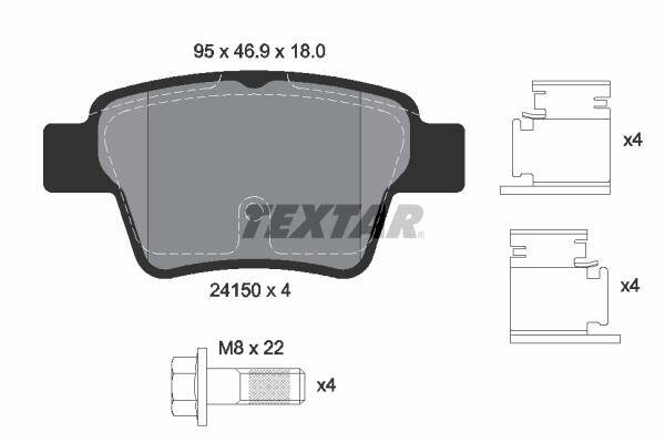 TEXTAR 2415001 Bremsbelagsatz, Scheibenbremse Q+