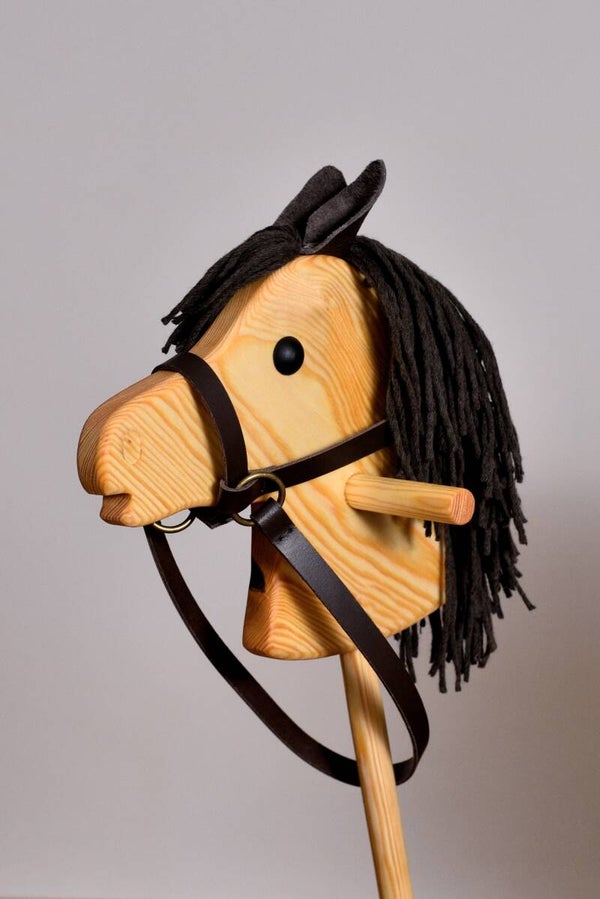 Steckenpferd Fohlen Kiefer - 80cm - Mähne braun