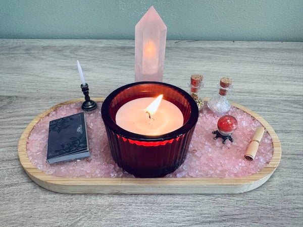 Altaar hart van liefde - roze quartz
