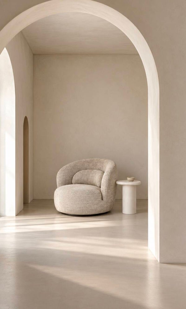 Beige draaifauteuil