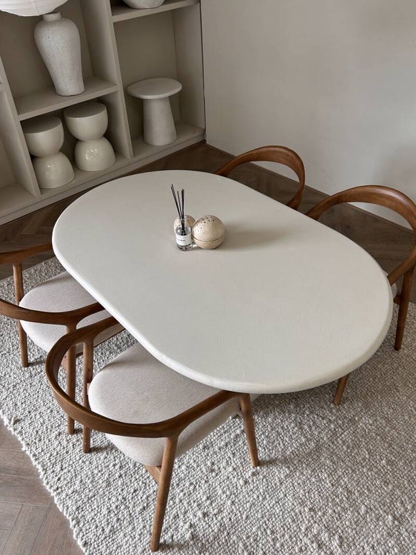 DEENS OVAAL 160cm blokpoot eettafel