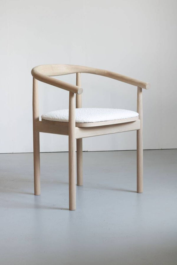Eetkamerstoel Calm | Wit | Wit Bouclé