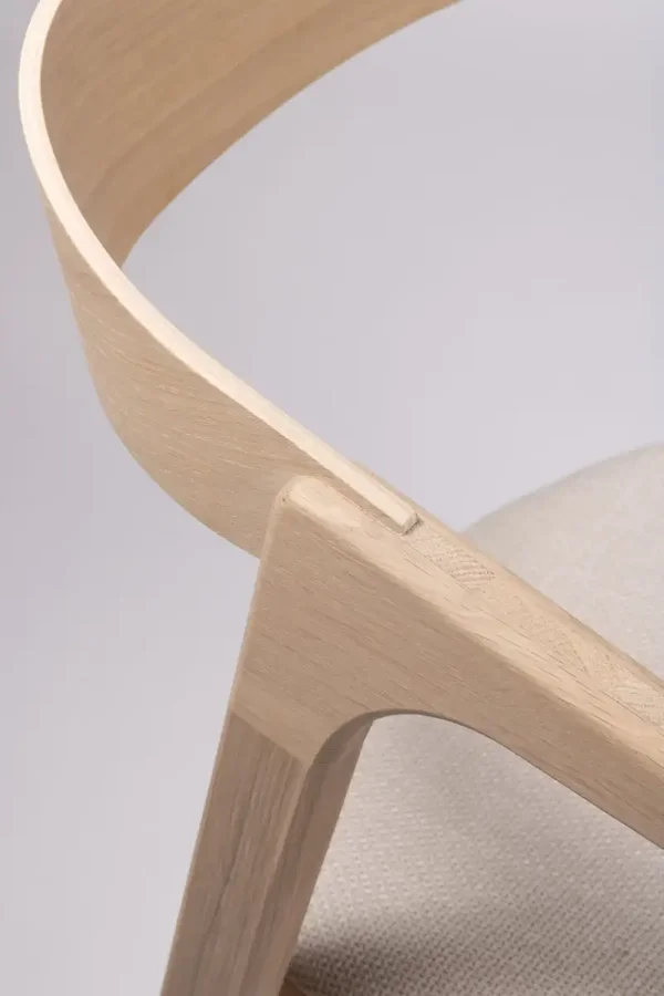 Eetkamerstoel Maral | Wit Eiken | Creme