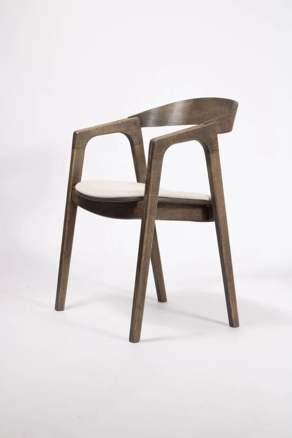 Japandi eetkamerstoel Maral | Dark | Creme